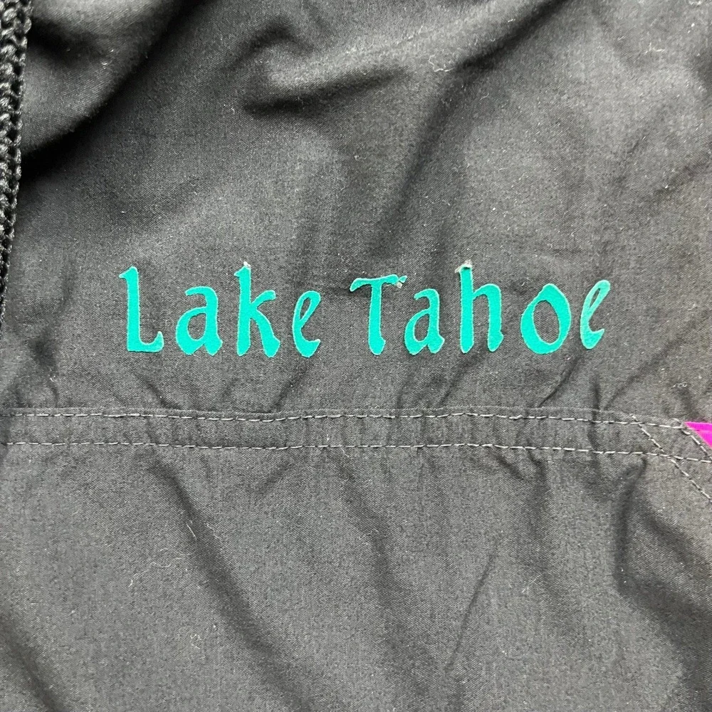 Vintage Lake Tahoe Windbreaker OSFA 90s Colorblock Pullover Anorak Jacket